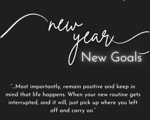 New Year new goals with quote from article
